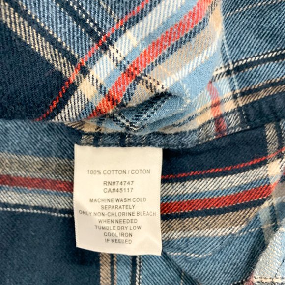RedHead Flannel Shirt Mens Medium Blue Red Plaid Outdoor Hike Camp Fish Hunt - Picture 9 of 12